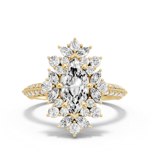 Image for Marquise Fancy Halo Ring with Knife Edge Pave band