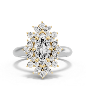Image for Marquise Fancy Halo Ring with Knife Edge Solitaire band