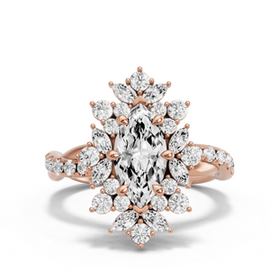 Image for Marquise Fancy Halo Ring with Rope Pave band