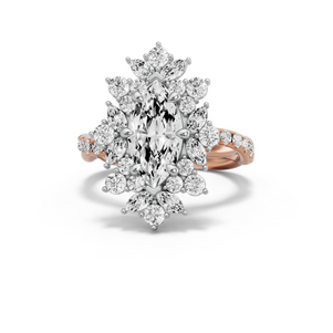 Image for Marquise Fancy Halo Ring with Rope Pave band