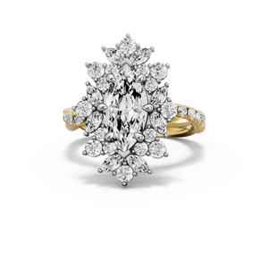 Image for Marquise Fancy Halo Ring with Rope Pave band