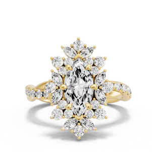 Image for Marquise Fancy Halo Ring with Rope Pave band