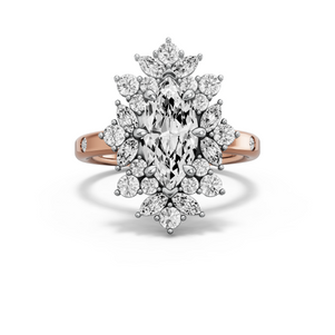Image for Marquise Fancy Halo Ring with Sleek Accent band