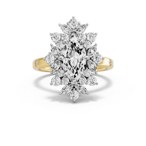 Image for Marquise Fancy Halo Ring with Sleek Accent band