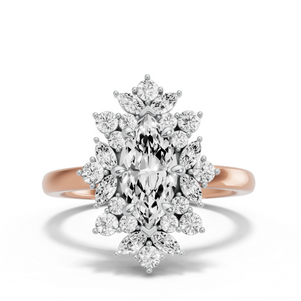 Image for Marquise Fancy Halo Ring with Solitaire band