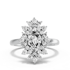 Image for Marquise Fancy Halo Ring with Solitaire band