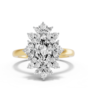 Image for Marquise Fancy Halo Ring with Solitaire band
