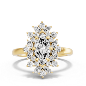 Image for Marquise Fancy Halo Ring with Solitaire band