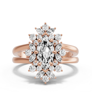 Image for Marquise Fancy Halo Ring with Split Ring Solitaire band