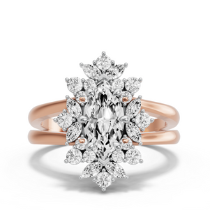 Image for Marquise Fancy Halo Ring with Split Ring Solitaire band