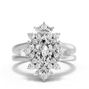 Image for Marquise Fancy Halo Ring with Split Ring Solitaire band