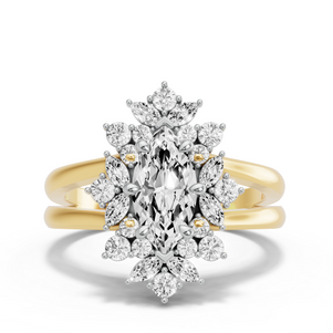 Image for Marquise Fancy Halo Ring with Split Ring Solitaire band