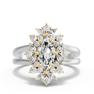 Image for Marquise Fancy Halo Ring with Split Ring Solitaire band