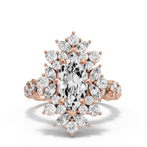 Image for Marquise Fancy Halo Ring with Twist Pave band