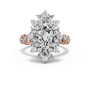 Image for Marquise Fancy Halo Ring with Twist Pave band