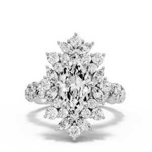 Image for Marquise Fancy Halo Ring with Twist Pave band