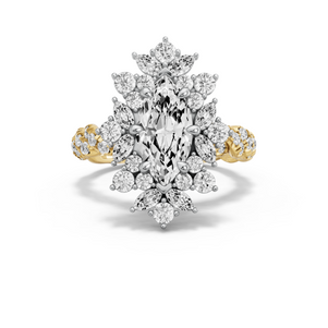 Image for Marquise Fancy Halo Ring with Twist Pave band