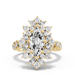 Image for Marquise Fancy Halo Ring with Twist Pave band