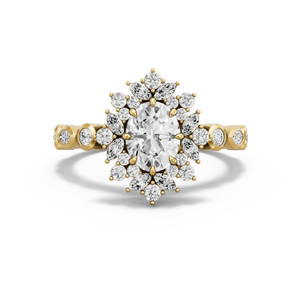 Image for Oval Fancy Halo Ring with Alternating Marquise band