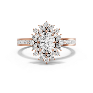 Image for Oval Fancy Halo Ring with Channel band