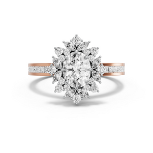 Image for Oval Fancy Halo Ring with Channel band