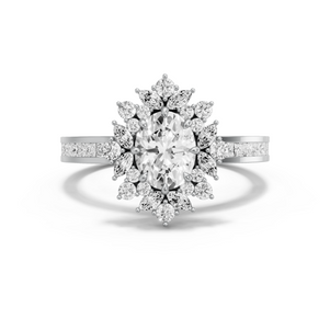 Image for Oval Fancy Halo Ring with Channel band