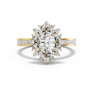 Image for Oval Fancy Halo Ring with Channel band