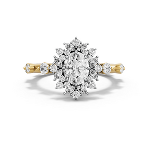 Image for Oval Fancy Halo Ring with Floating Station band