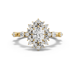 Image for Oval Fancy Halo Ring with Floating Station band
