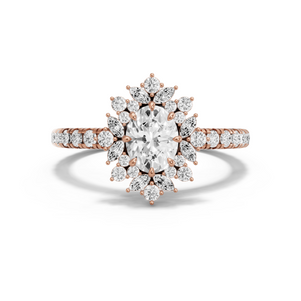 Image for Oval Fancy Halo Ring with French Pave band