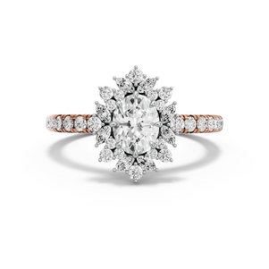 Image for Oval Fancy Halo Ring with French Pave band