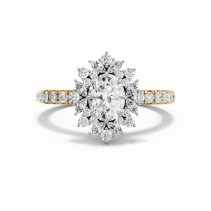 Image for Oval Fancy Halo Ring with French Pave band