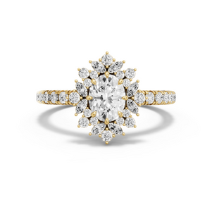 Image for Oval Fancy Halo Ring with French Pave band