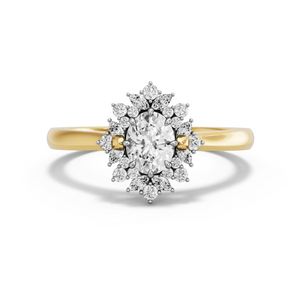 Image for Oval Fancy Halo Ring with Knife Edge Cathedral band