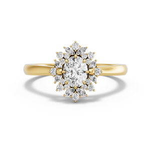 Image for Oval Fancy Halo Ring with Knife Edge Cathedral band