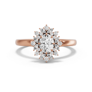 Image for Oval Fancy Halo Ring with Solitaire band
