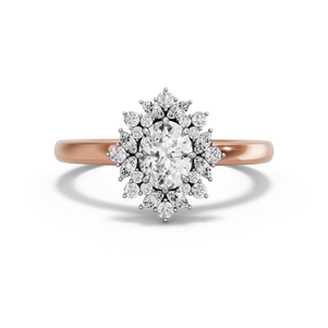 Image for Oval Fancy Halo Ring with Solitaire band