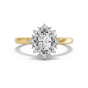 Image for Oval Fancy Halo Ring with Solitaire band