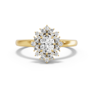 Image for Oval Fancy Halo Ring with Solitaire band