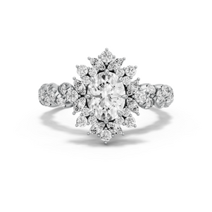 Image for Oval Fancy Halo Ring with Twist Pave band