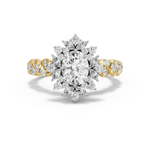 Image for Oval Fancy Halo Ring with Twist Pave band