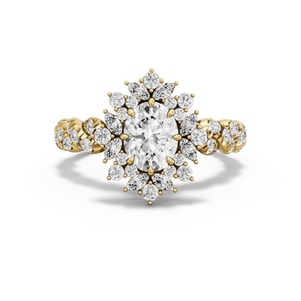 Image for Oval Fancy Halo Ring with Twist Pave band