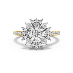 Image for Round Fancy Halo Ring with Cathedral Pave band