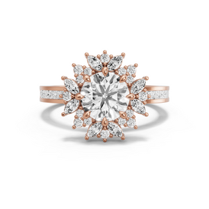 Image for Round Fancy Halo Ring with Channel band