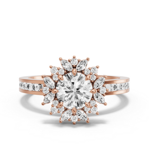 Image for Round Fancy Halo Ring with Channel band
