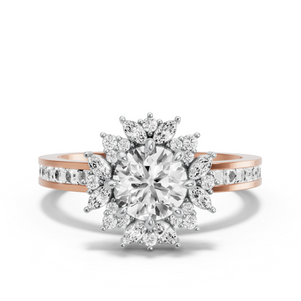 Image for Round Fancy Halo Ring with Channel band
