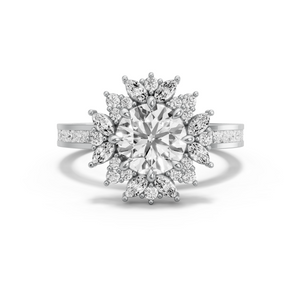 Image for Round Fancy Halo Ring with Channel band