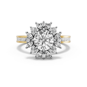 Image for Round Fancy Halo Ring with Channel band