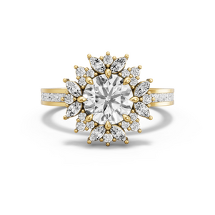 Image for Round Fancy Halo Ring with Channel band