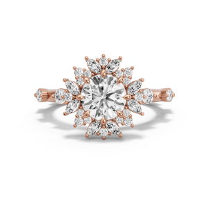 Image for Round Fancy Halo Ring with Floating Station band